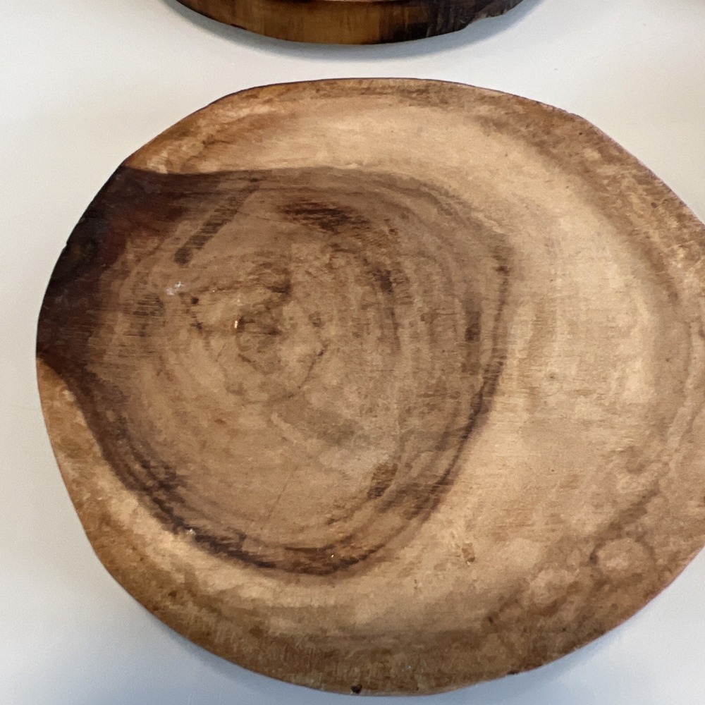 Wood Coasters Set 4 Natural Handmade - Picture 4 of 9